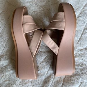 SAB Italy Pink Leather Platform Sandals